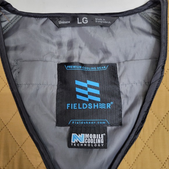 Fieldsheer Mobile Cooling Vest Unisex LG Quilted Tan Black Vest - Picture 3 of 6